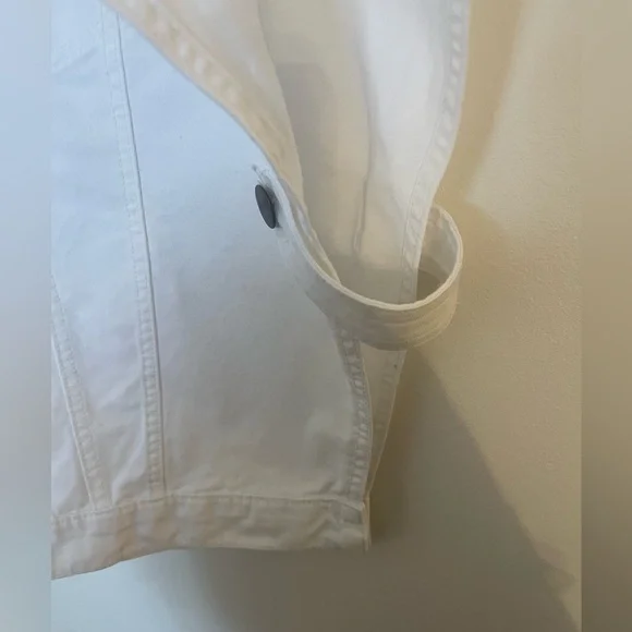 Oversized White Denim Button-Up Cape Jacket/Vest - Picture 6 of 10